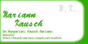 mariann kausch business card